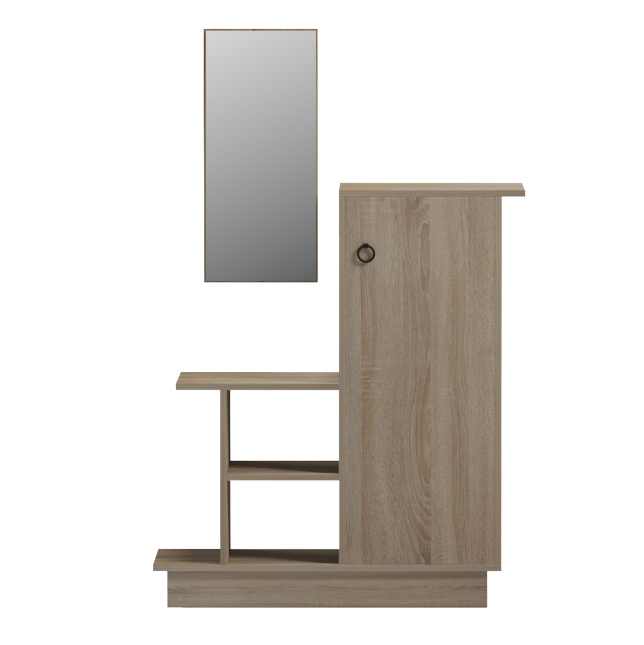 ENTRANCE FURNITURE WITH WALL MIRROR SONG HM18379.01 MELAMINE IN SONAMA 80x30x90Hcm [3]