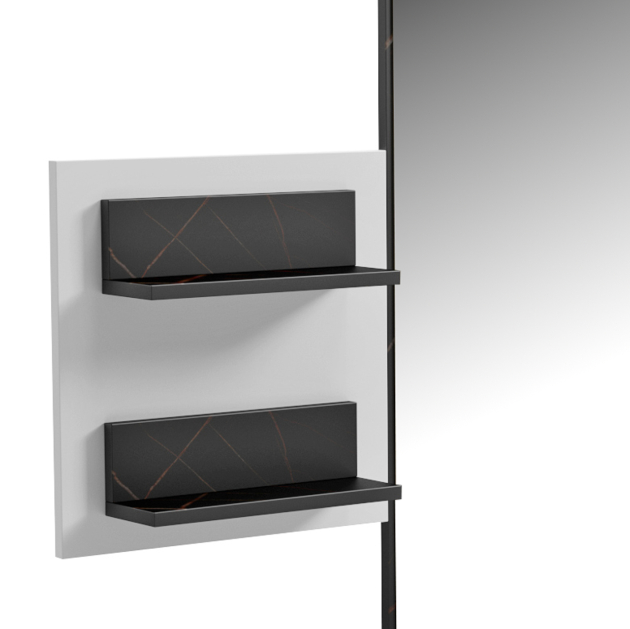 ENTRANCE SET 2PCS CHERYL HM21276.01 MELAMINE IN WHITE--BLACK MARBLE LOOK [9]