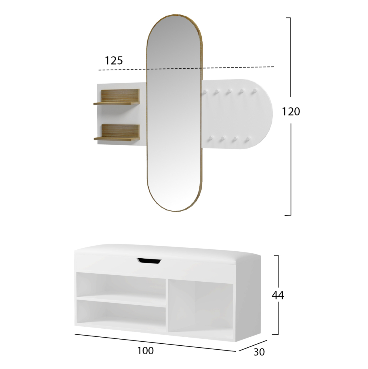 ENTRANCE SET 2PCS CHERYL HM21276.02 MELAMINE IN WHITE--SONAMA [3]