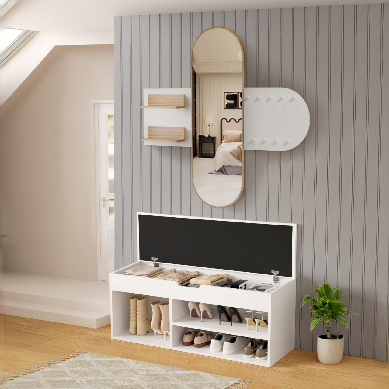 ENTRANCE SET 2PCS CHERYL HM21276.02 MELAMINE IN WHITE--SONAMA [5]