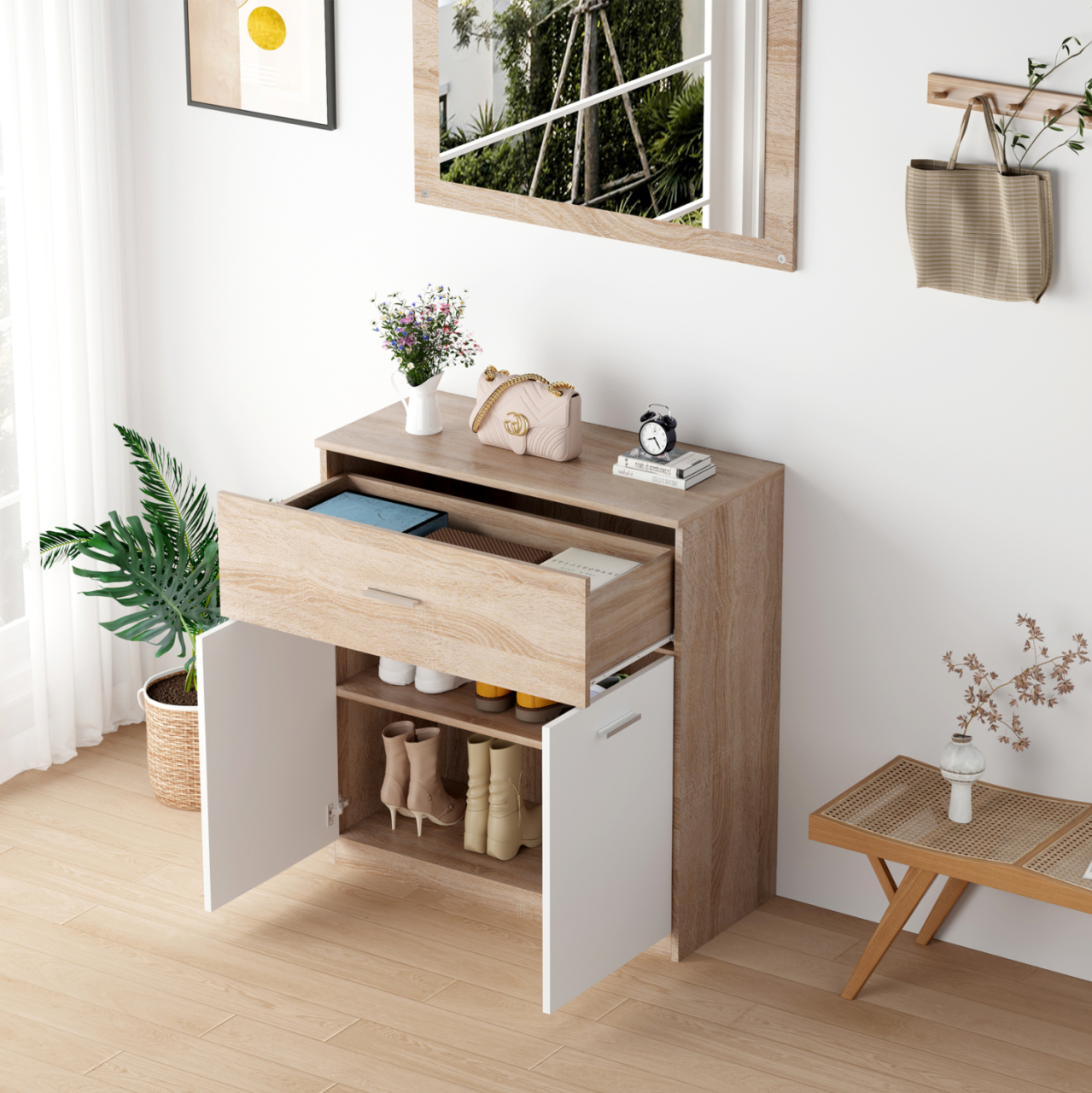 ENTRANCE SET 3PCS DIONNE HM21058 MELAMINE IN SONAMA-WHITE [7]