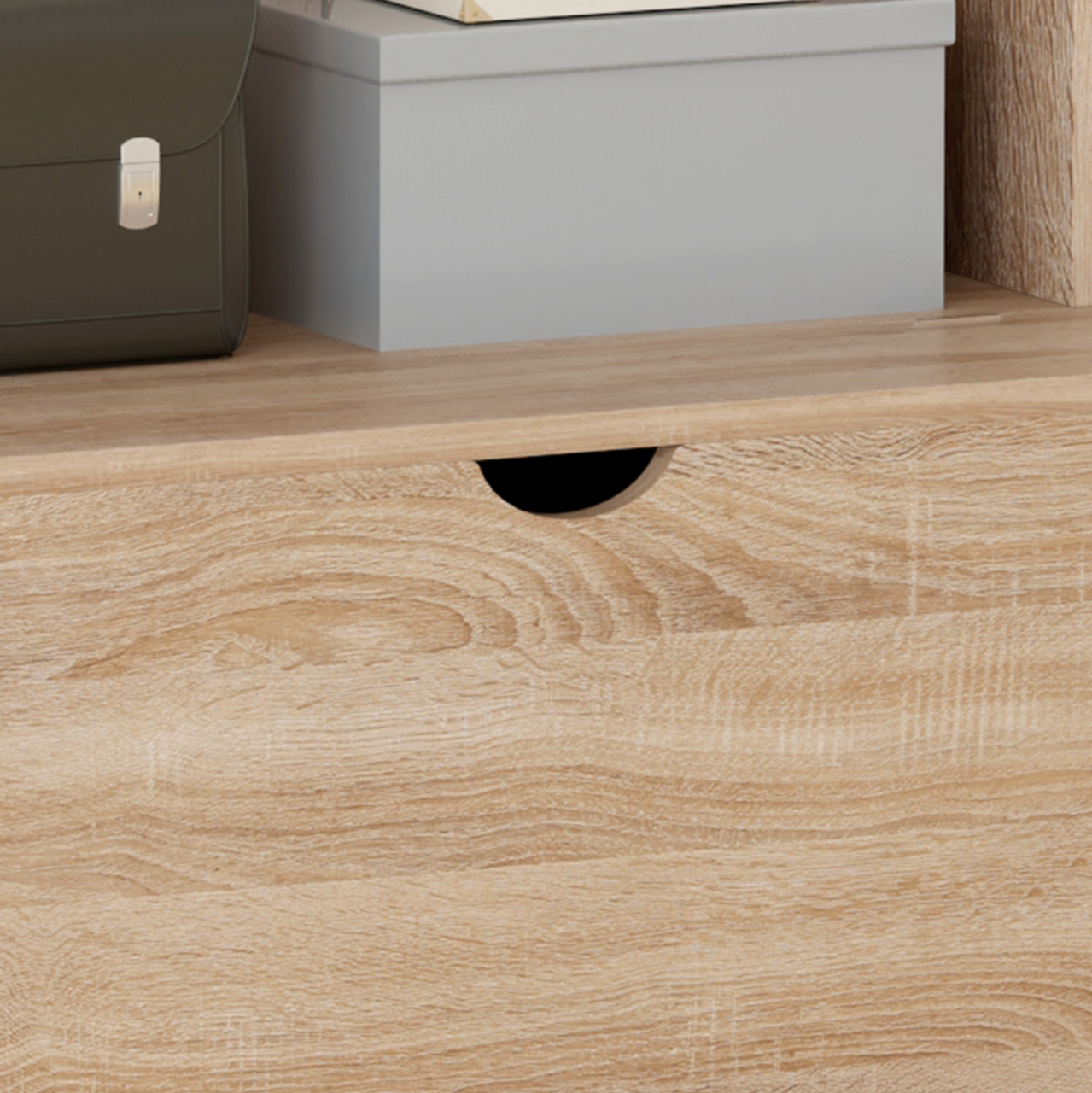 ENTRYWAY FURNITURE KAYLOR HM2474.01 WITH HOOKSandSTORAGE SPACE-MDF IN SONAMA 65x34x180Hcm. [6]