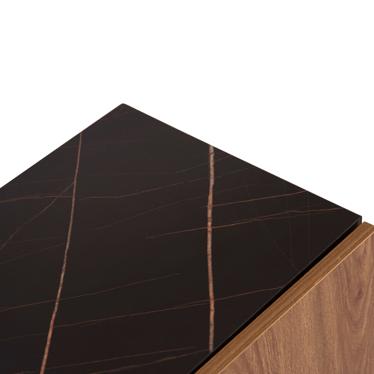 ENTRYWAY FURNITURE SET DELPHINE HM8876.12 MELAMINE IN BLACK MARBLE-NATURAL WOOD 80x31.5x52Hcm. [7]