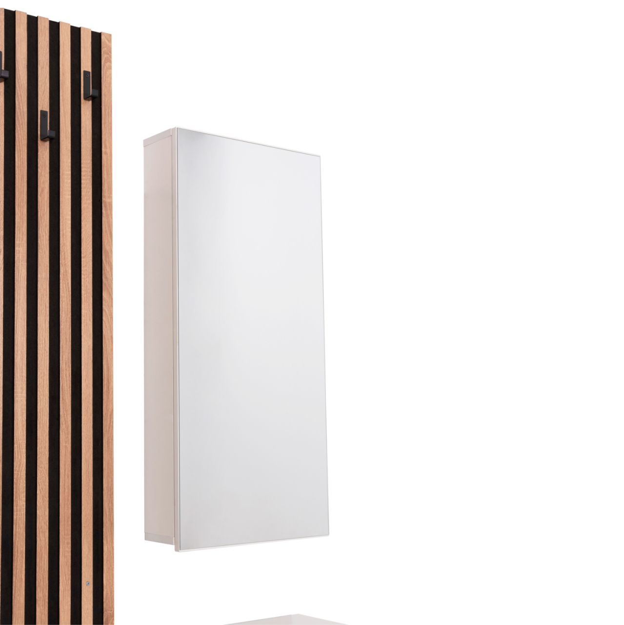 ENTRYWAY FURNITURE SET WITH MIRROR MYLES HM18080.01 MELAMINE IN SONAMA-WHITE 100x37x200Hcm. [7]