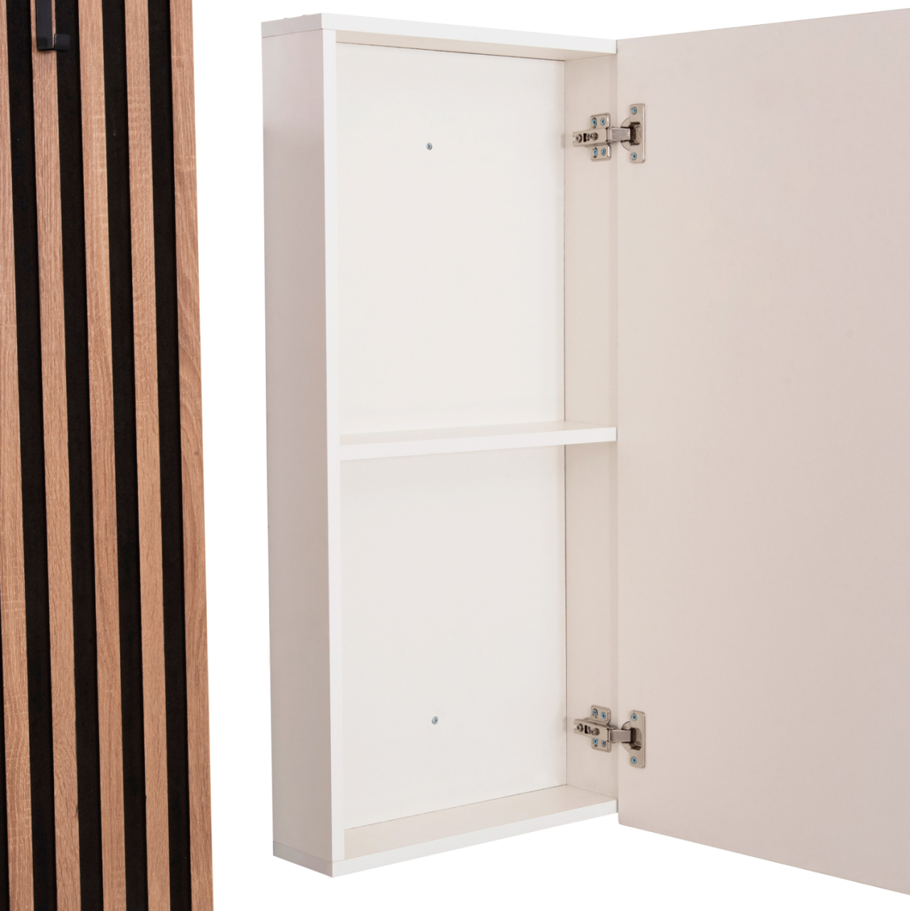 ENTRYWAY FURNITURE SET WITH MIRROR MYLES HM18080.01 MELAMINE IN SONAMA-WHITE 100x37x200Hcm. [6]