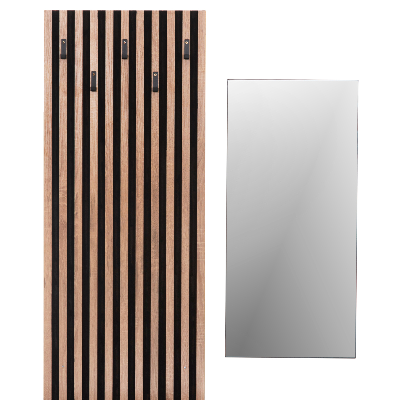 ENTRYWAY FURNITURE SET WITH MIRROR MYLES HM18080.02 MELAMINE IN SONAMA-GREY 100x37x200Hcm. [5]