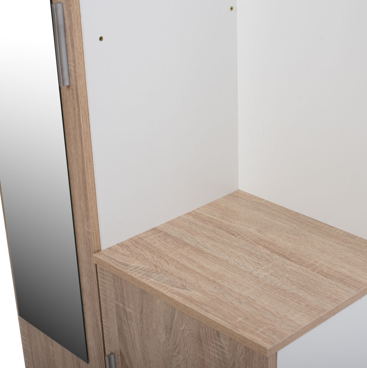 Entryway Furniture with mirror Janice HM2264 Sonama White 70,3x37,1x181,8 cm. [6]