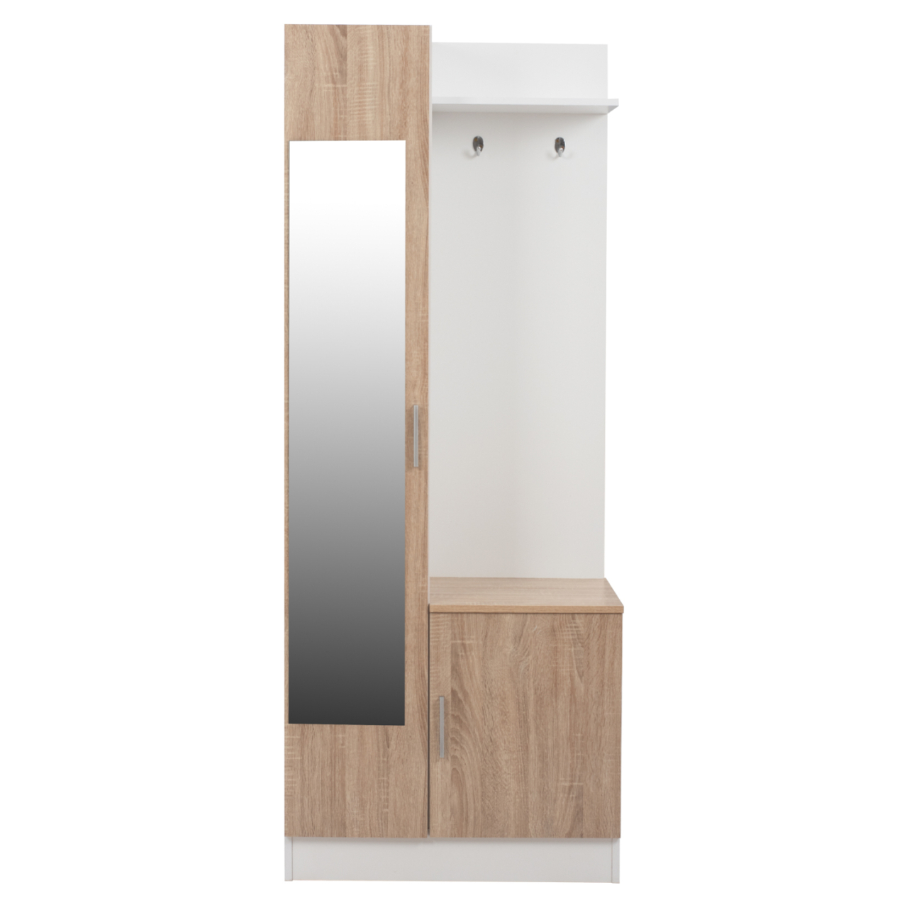 Entryway Furniture with mirror Janice HM2264 Sonama White 70,3x37,1x181,8 cm. [4]