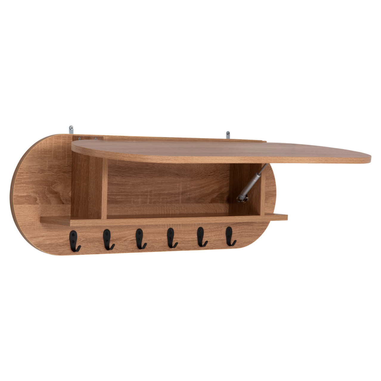 ENTRYWAY HANGER WITH CABINET SHELF STOR HM18078.02 MELAMINE IN SONAMA 84x15.5x28.5Hcm. [5]