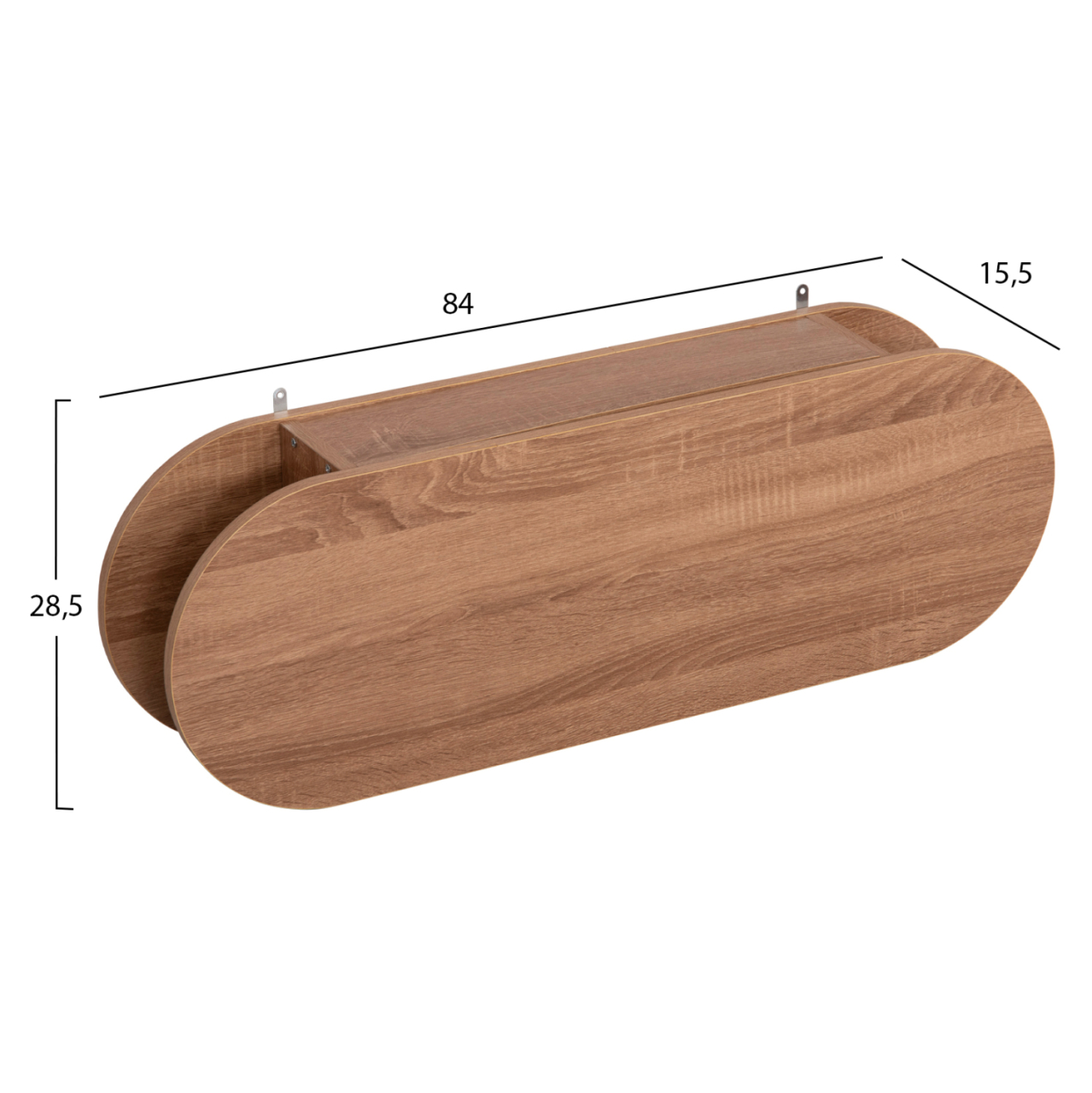 ENTRYWAY HANGER WITH CABINET SHELF STOR HM18078.02 MELAMINE IN SONAMA 84x15.5x28.5Hcm. [2]
