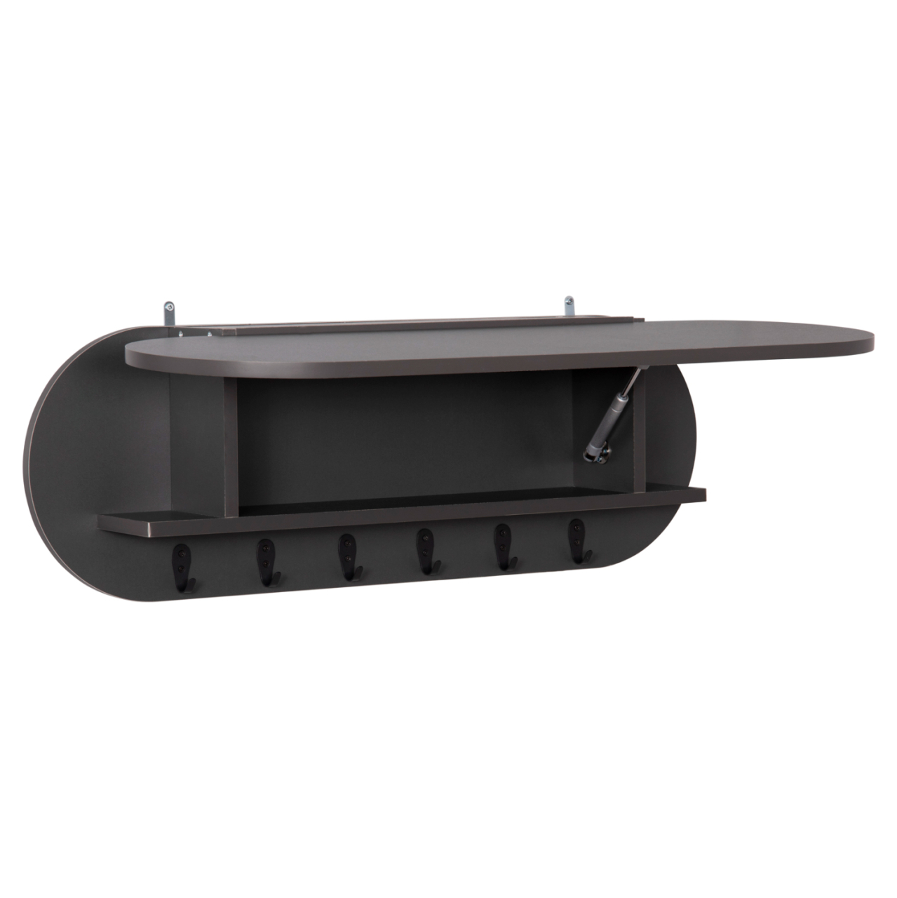 ENTRYWAY HANGER WITH CABINET SHELF STOR HM18078.03 MELAMINE IN DARK GREY 84x15.5x28.5Hcm. [5]