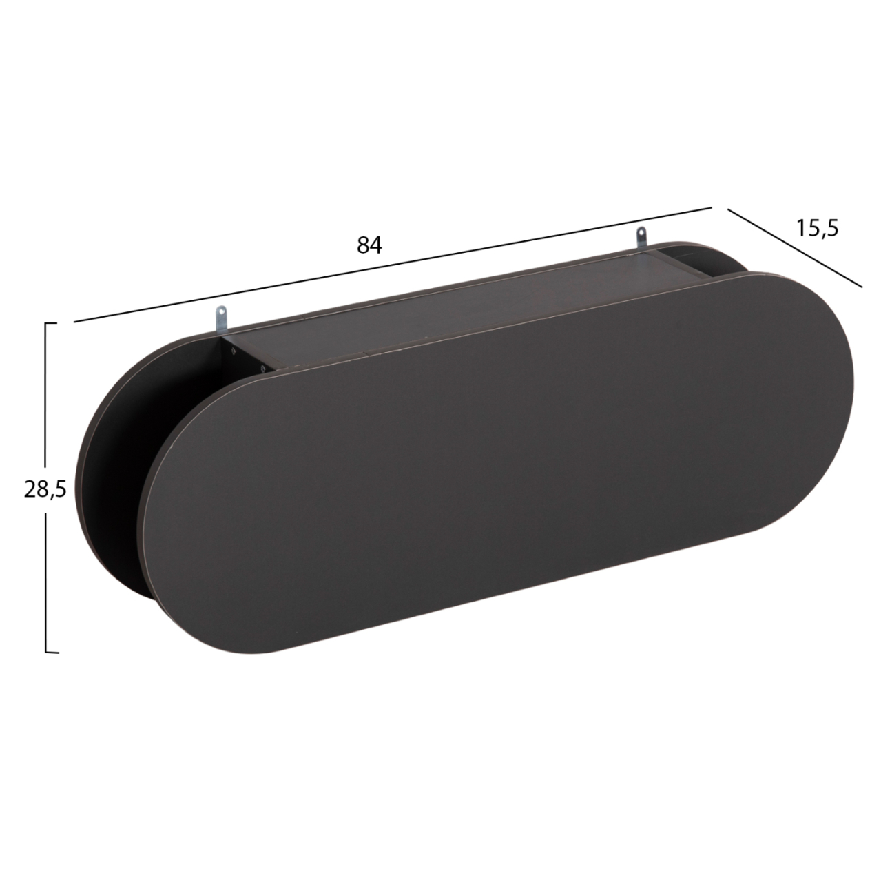 ENTRYWAY HANGER WITH CABINET SHELF STOR HM18078.03 MELAMINE IN DARK GREY 84x15.5x28.5Hcm. [2]