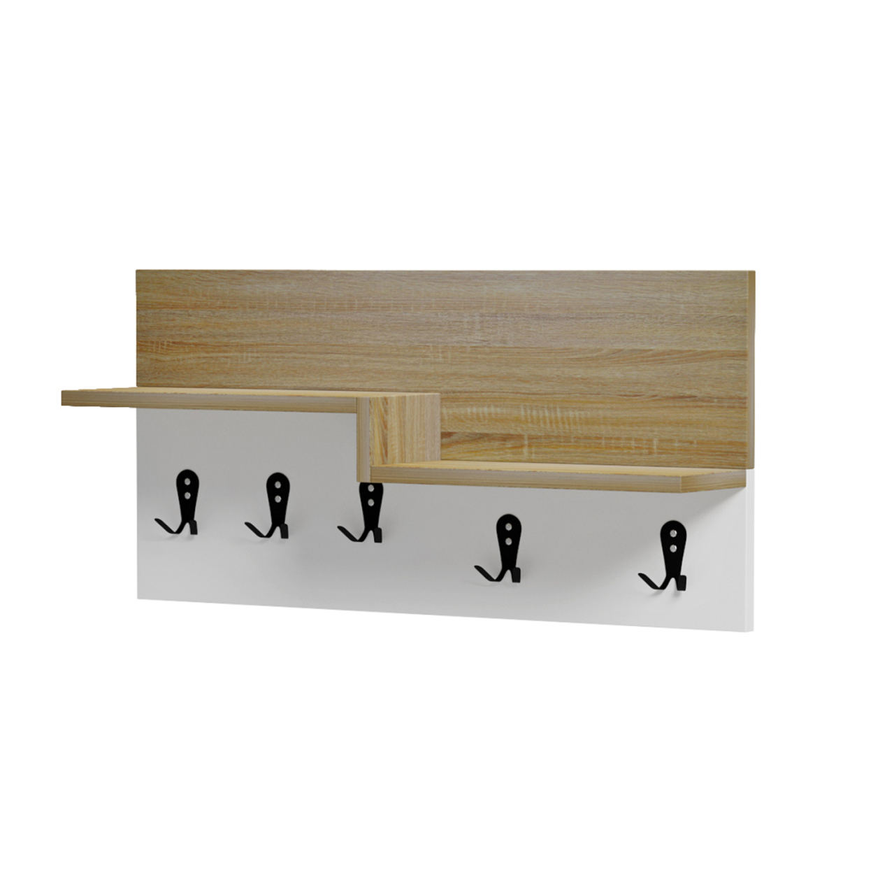 ENTRYWAY HANGER WITH SHELF NYDA HM18079.01 MELAMINE IN SONAMA-WHITE 65x13.2x31Hcm. [3]