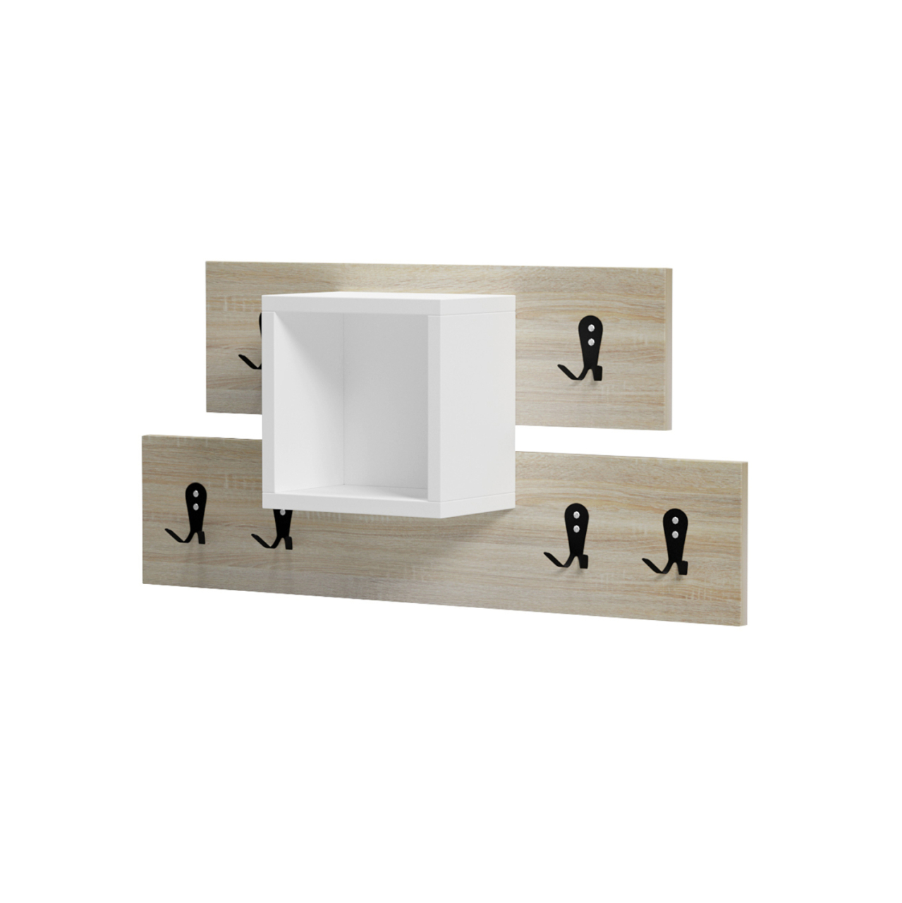 ENTRYWAY HANGER WITH SHELF SLOT HM18077.01 MELAMINE IN SONAMA-WHITE 69x12x32Hcm. [2]