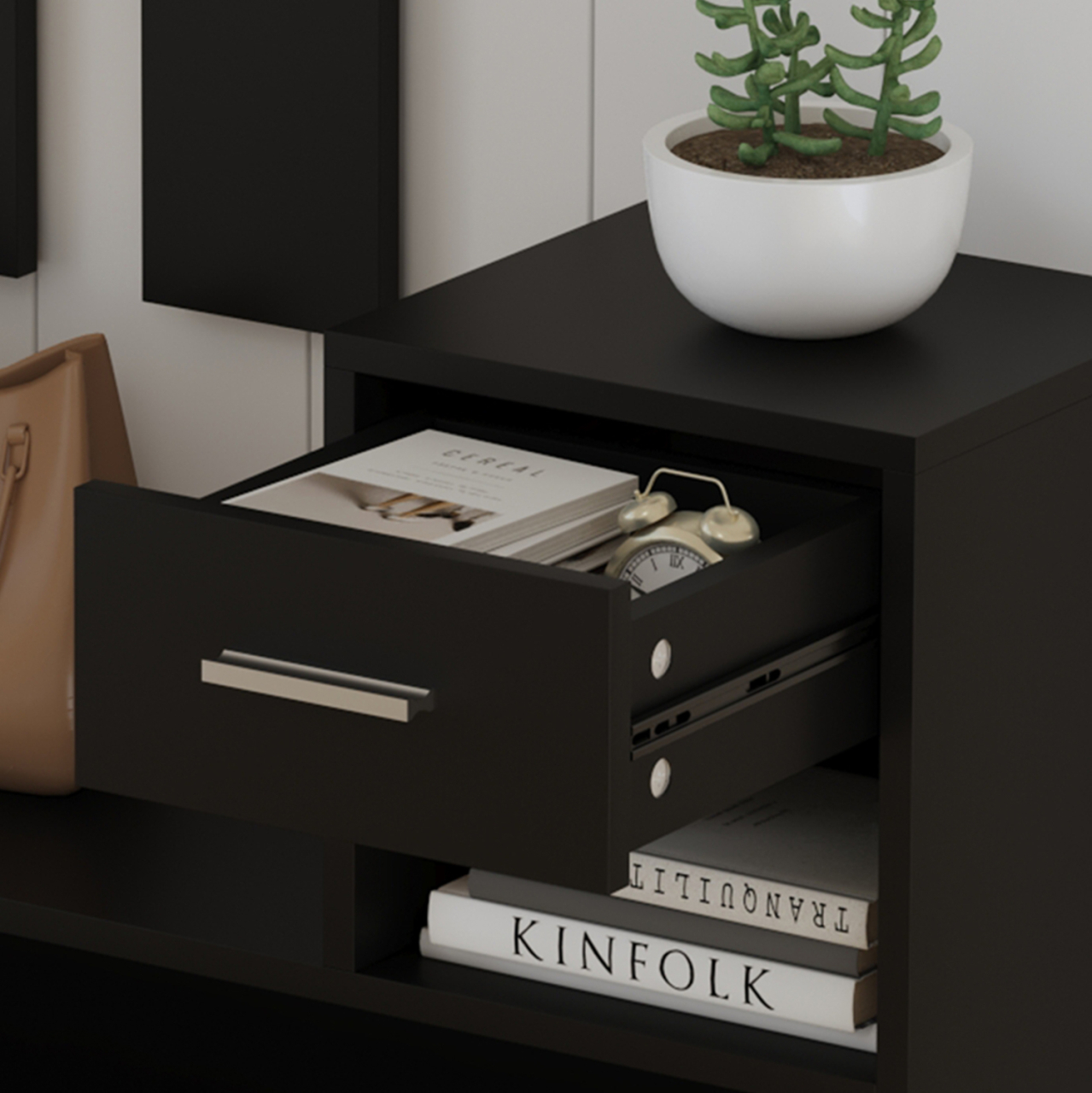 ENTRYWAY SET WITH MIRROR GORN HM2473.02 MELAMINE IN WENGE 90x24x190Hcm. [8]