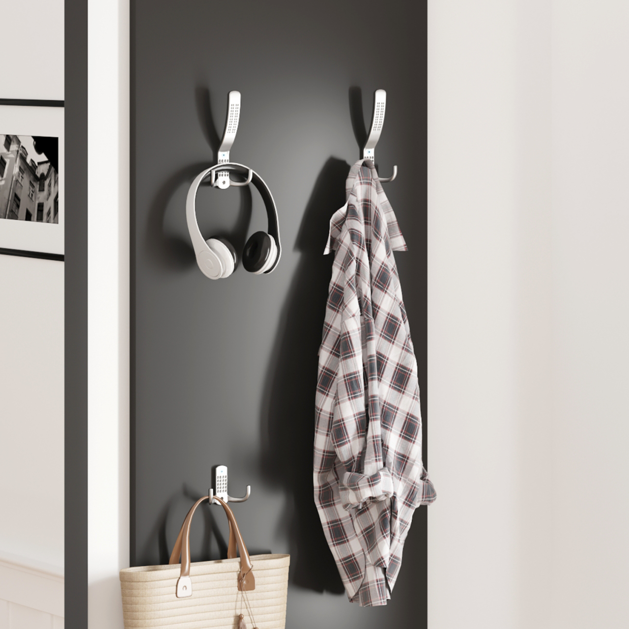ENTRYWAY SET WITH MIRROR VERN HM2476.02 MELAMINE IN WENGE 80x27x175Hcm. [7]
