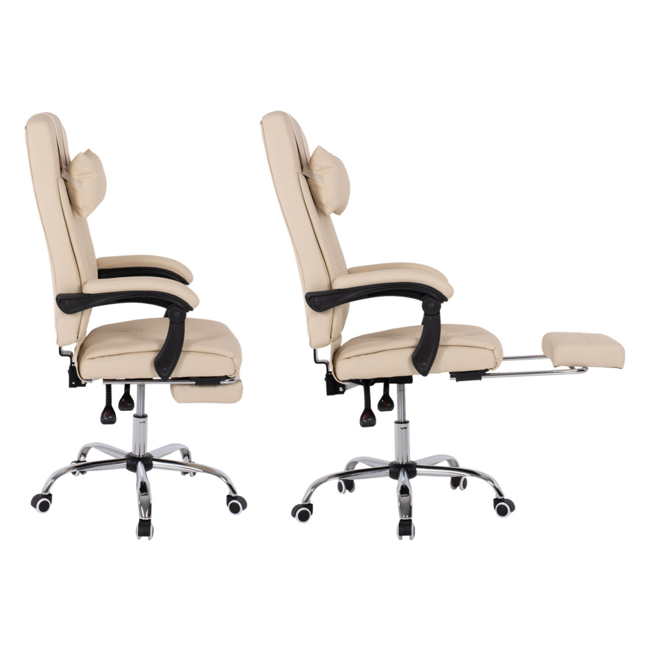 EXECUTIVE OFFICE CHAIR HM1057.12 BEIGE WITH FOLDING FOOTREST 58x71x128Hcm. [4]