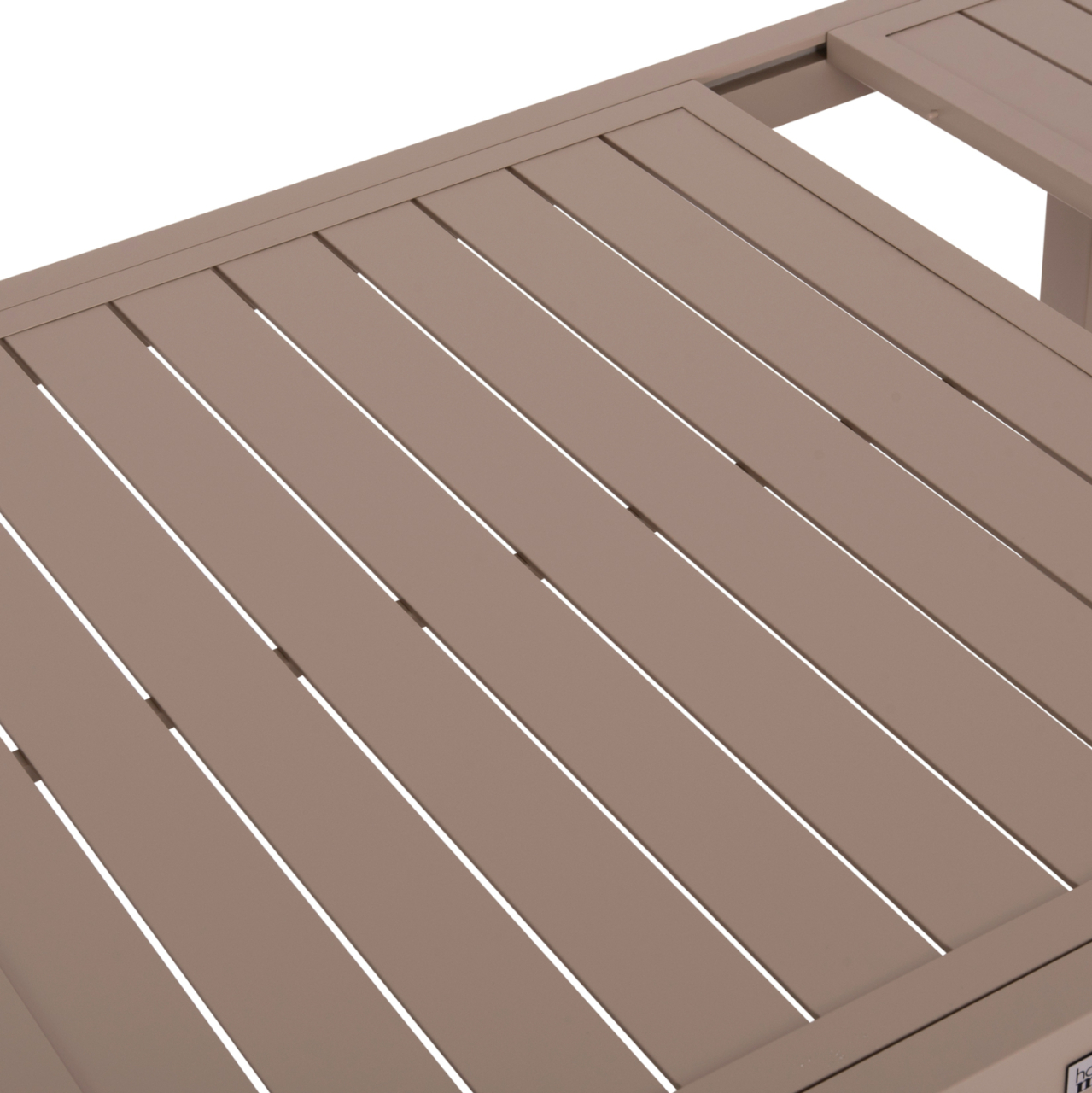 EXTENDABLE DINING TABLE KRUM HM6277.04 ALUMINUM IN CAPPUCCINO 160-240x90x73Hcm. [5]