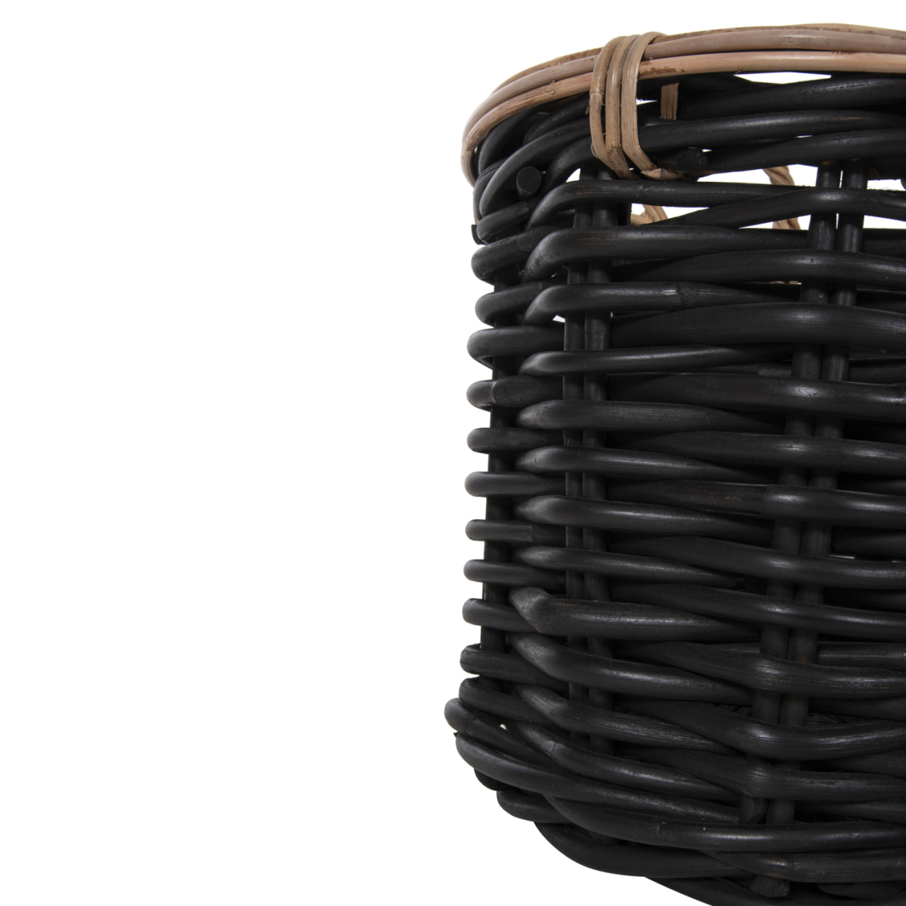 FLOOR BASKETS 2PCS POTTS HM4379 CL RATTAN IN BLACKandNATURAL Φ61+Φ45cm. [8]