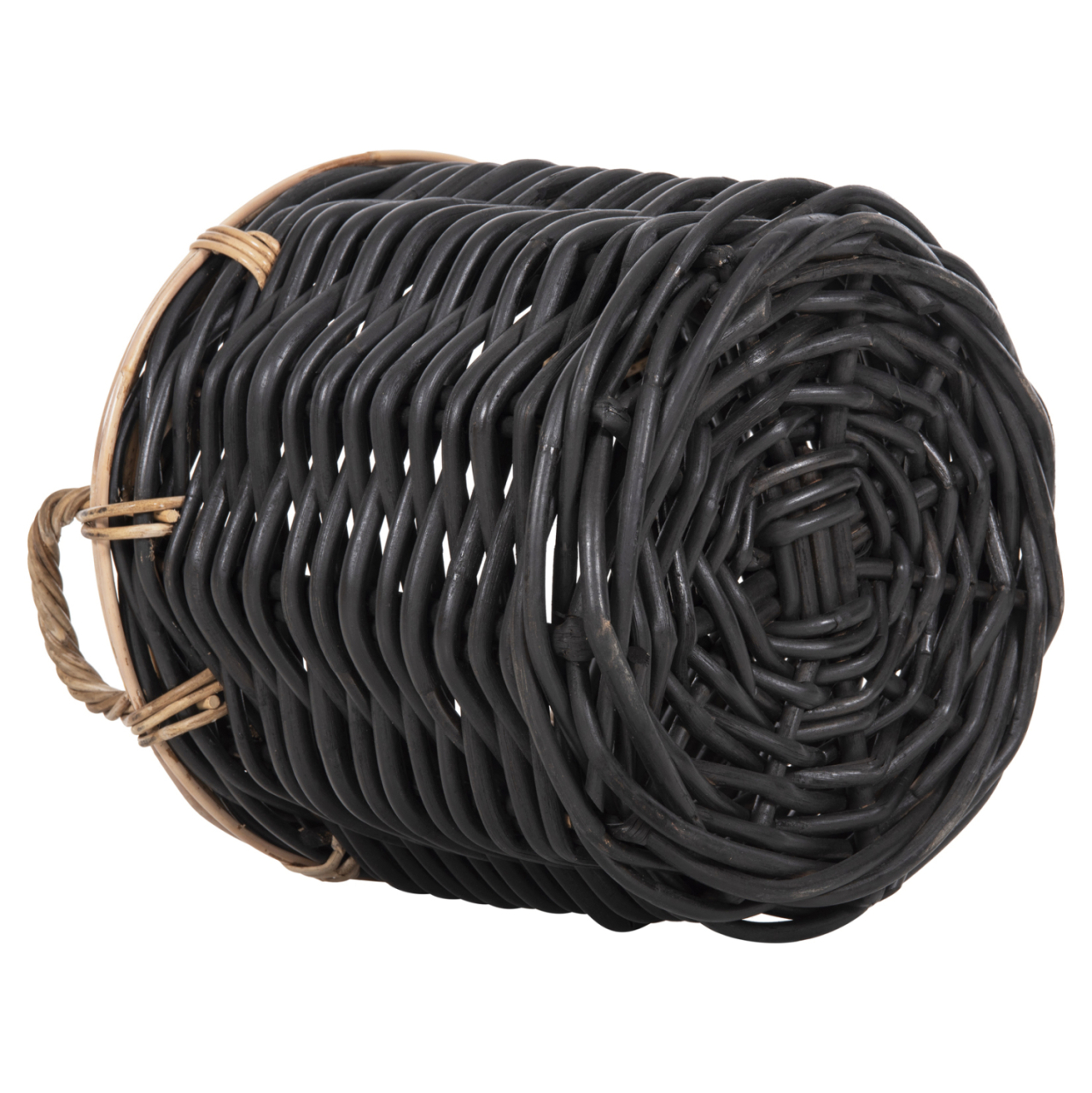FLOOR BASKETS 2PCS POTTS HM4379 CL RATTAN IN BLACKandNATURAL Φ61+Φ45cm. [5]
