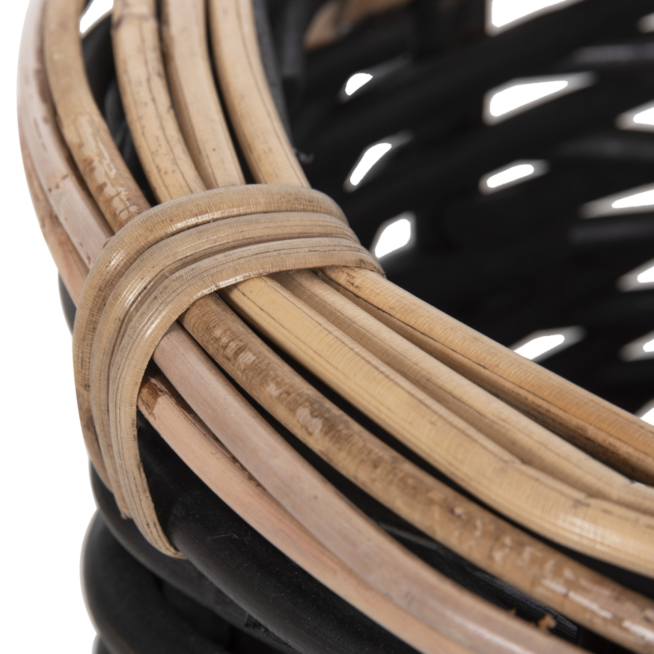 FLOOR BASKETS 2PCS POTTS HM4379 CL RATTAN IN BLACKandNATURAL Φ61+Φ45cm. [7]