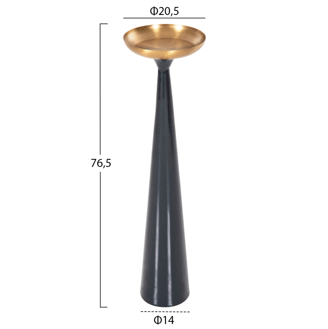 FLOOR CANDLESTICK (PILLAR) GUNTUR HM4382 METAL IN BLUE ANTHRACITE-GOLD Φ20,5x76.5Hcm. [2]