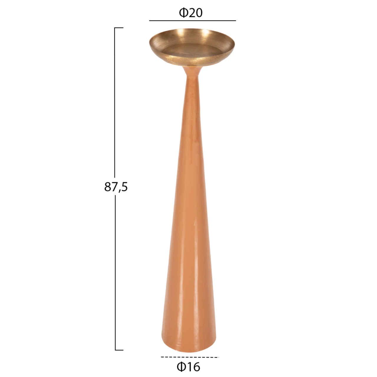 FLOOR CANDLESTICK (PILLAR) GUNTUR HM4383 METAL IN SALMON-GOLD Φ20x87.5Hcm. [2]