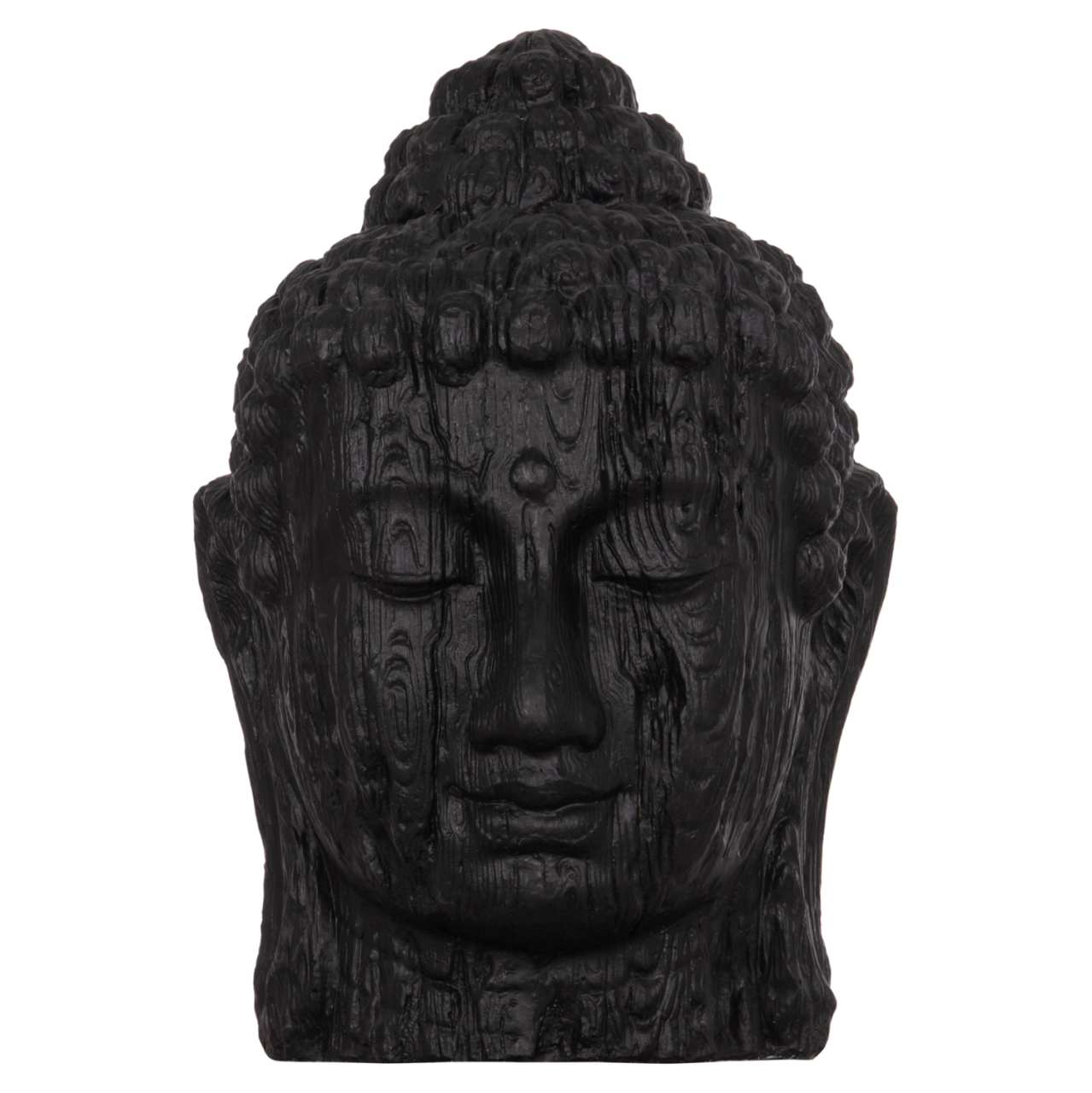 FLOOR DECORATION BUDDHA HEAD HM4385.01 PLASTER IN BLACK 90x90x100Hcm. [3]