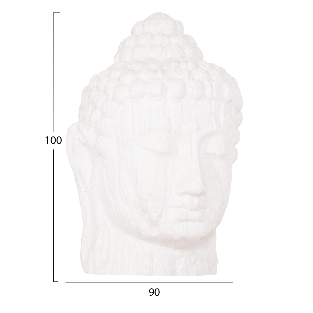 FLOOR DECORATION BUDDHA HEAD HM4385.02 PLASTER IN WHITE 90x90x100Hcm. [2]