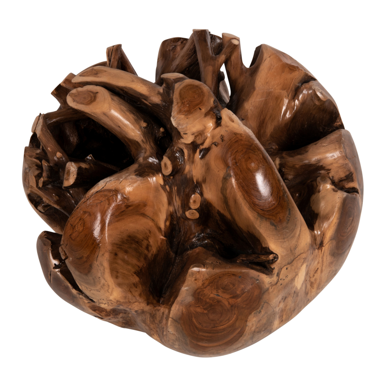 FLOOR DECORATION CLEM HM9652 SPHERE MADE OF SOLID TEAK WOOD-LARGE SIZE Φ50cm. [3]