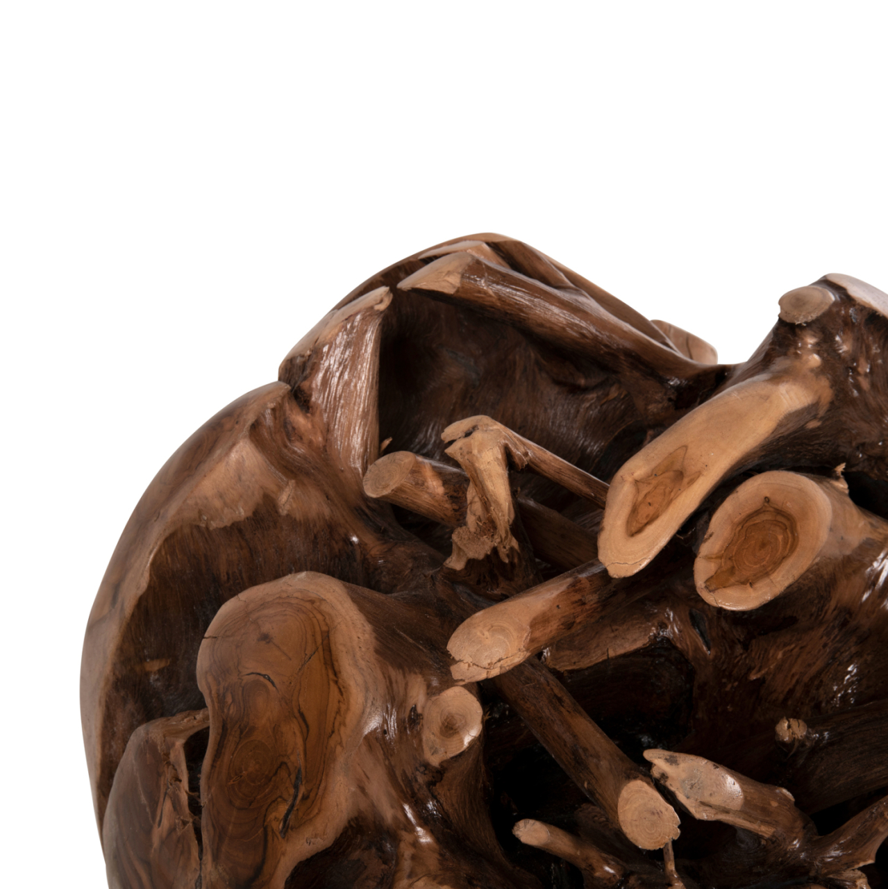 FLOOR DECORATION CLEM HM9652 SPHERE MADE OF SOLID TEAK WOOD-LARGE SIZE Φ50cm. [4]