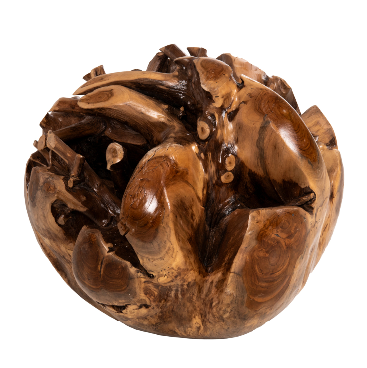 FLOOR DECORATION CLEM HM9652 SPHERE MADE OF SOLID TEAK WOOD-LARGE SIZE Φ50cm. [1]