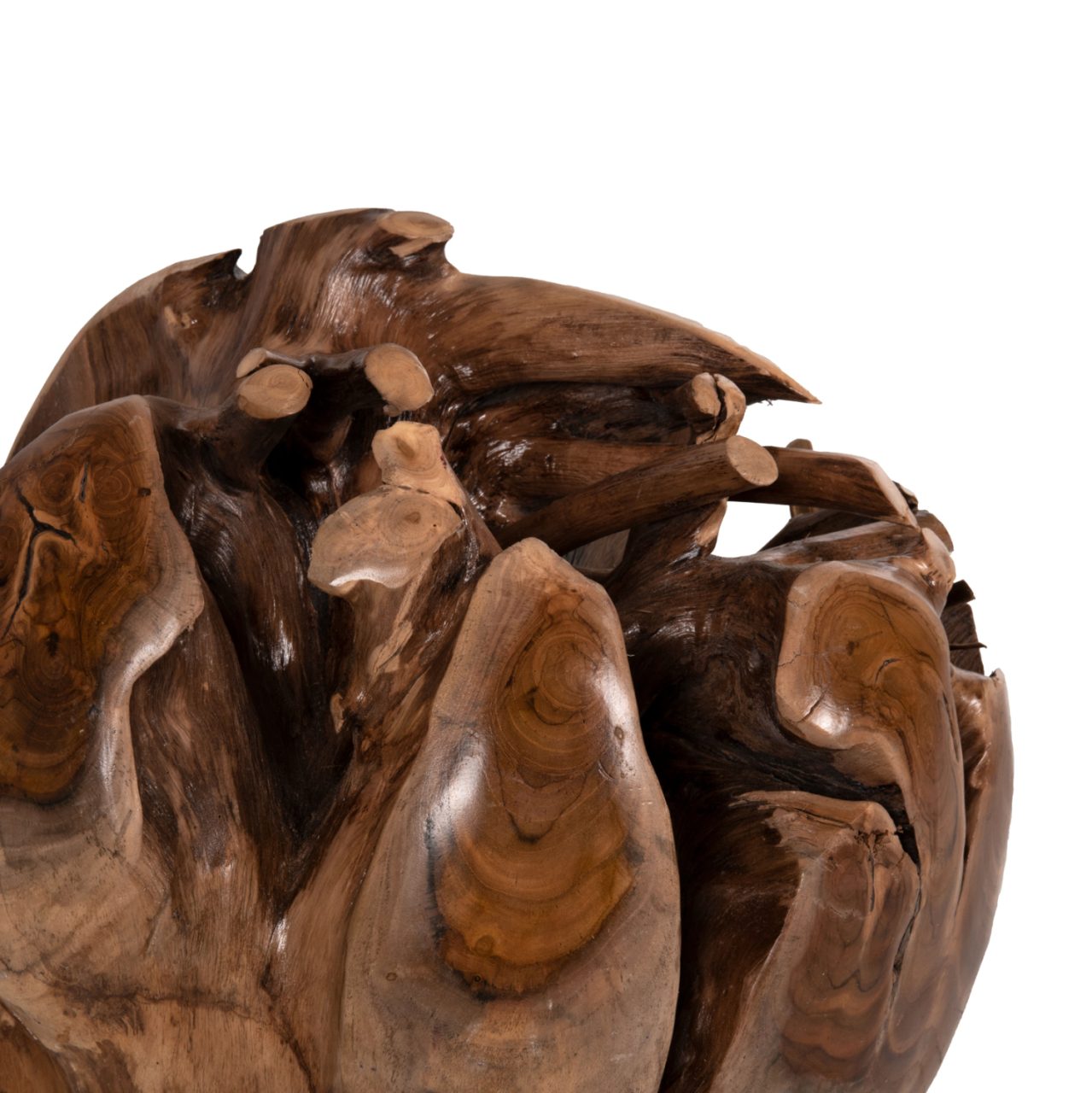 FLOOR DECORATION CLEM HM9652 SPHERE MADE OF SOLID TEAK WOOD-LARGE SIZE Φ50cm. [5]