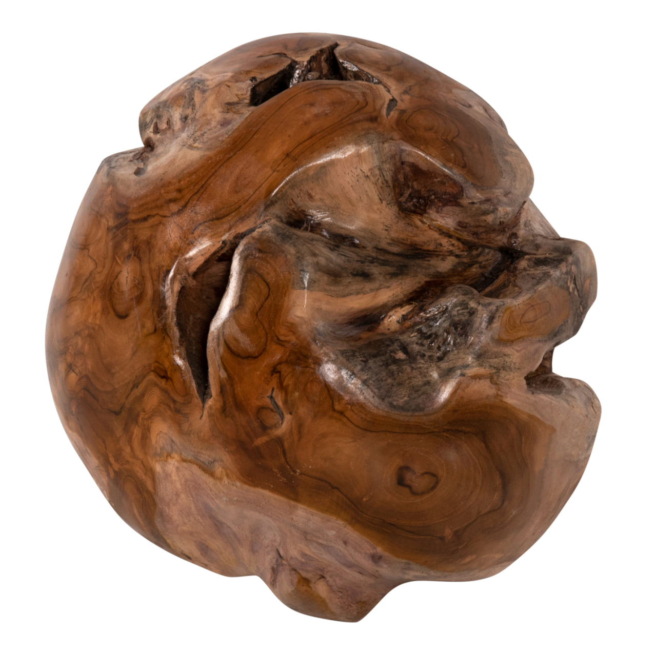 FLOOR DECORATION CLEM HM9654 SPHERE MADE OF SOLID TEAK WOOD-SMALL SIZE Φ30cm. [3]