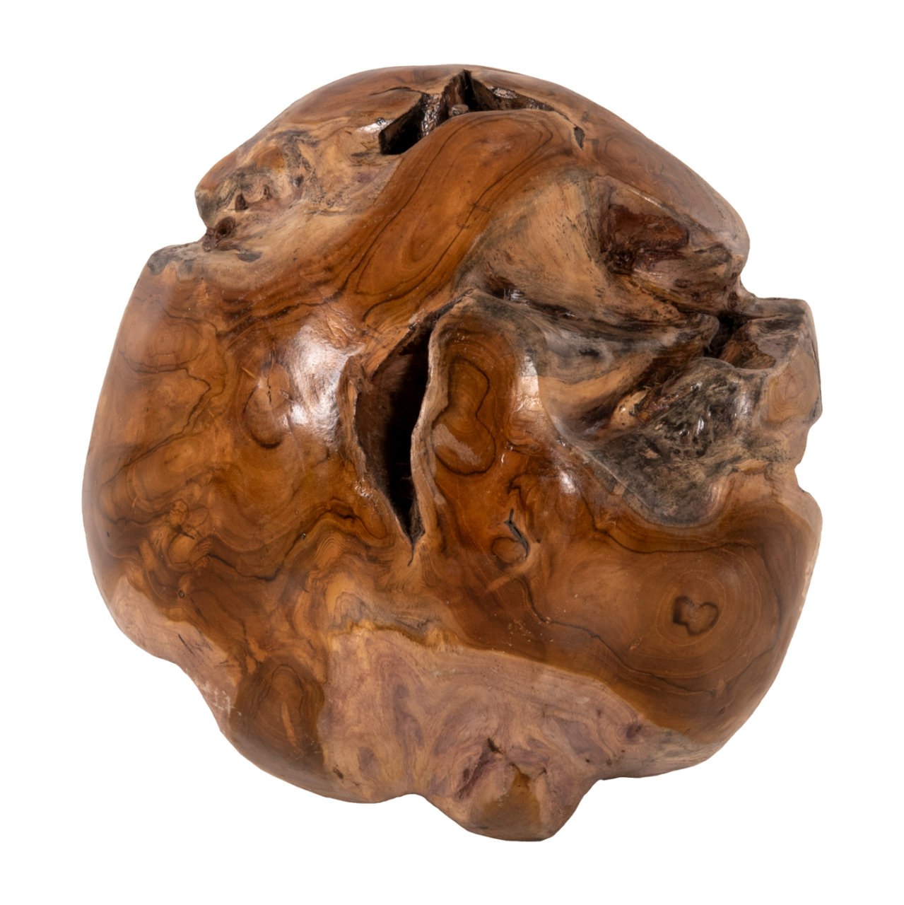 FLOOR DECORATION CLEM HM9654 SPHERE MADE OF SOLID TEAK WOOD-SMALL SIZE Φ30cm. [1]