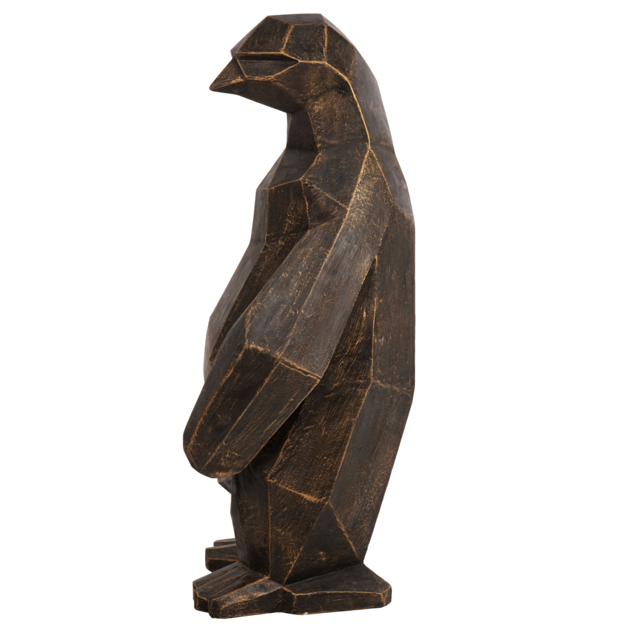 FLOOR DECORATION PENGUIN HM7914 GRC IN BLACK PATINA COLOR WITH GOLD DETAILS 45x45x100Hcm. [4]