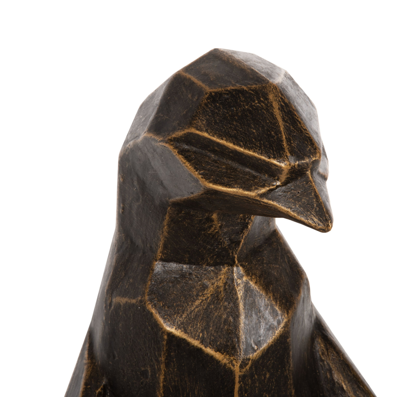 FLOOR DECORATION PENGUIN HM7914 GRC IN BLACK PATINA COLOR WITH GOLD DETAILS 45x45x100Hcm. [7]