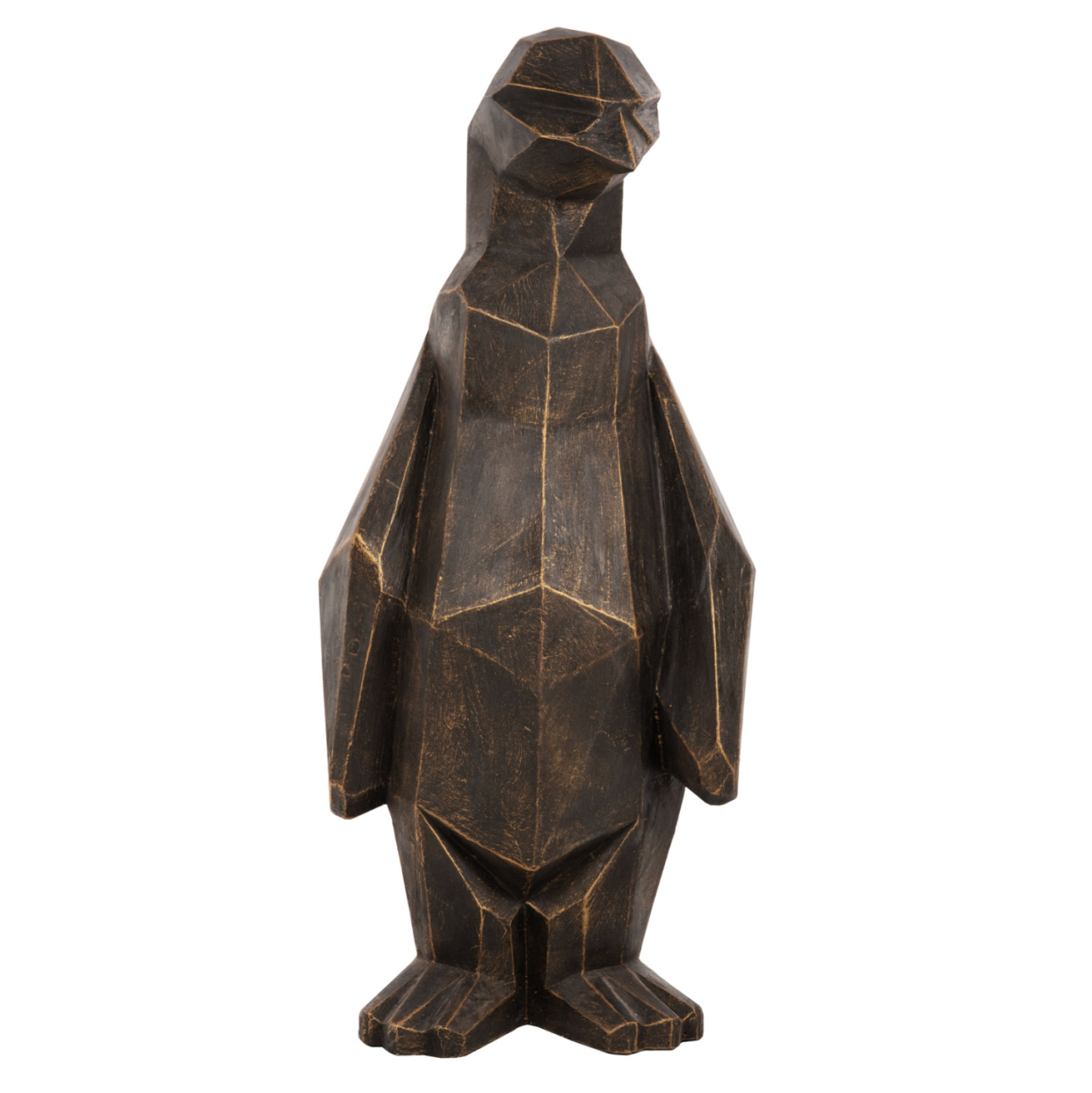 FLOOR DECORATION PENGUIN HM7914 GRC IN BLACK PATINA COLOR WITH GOLD DETAILS 45x45x100Hcm. [3]