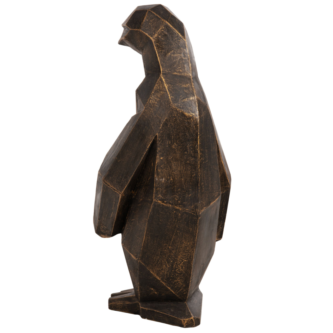 FLOOR DECORATION PENGUIN HM7914 GRC IN BLACK PATINA COLOR WITH GOLD DETAILS 45x45x100Hcm. [5]