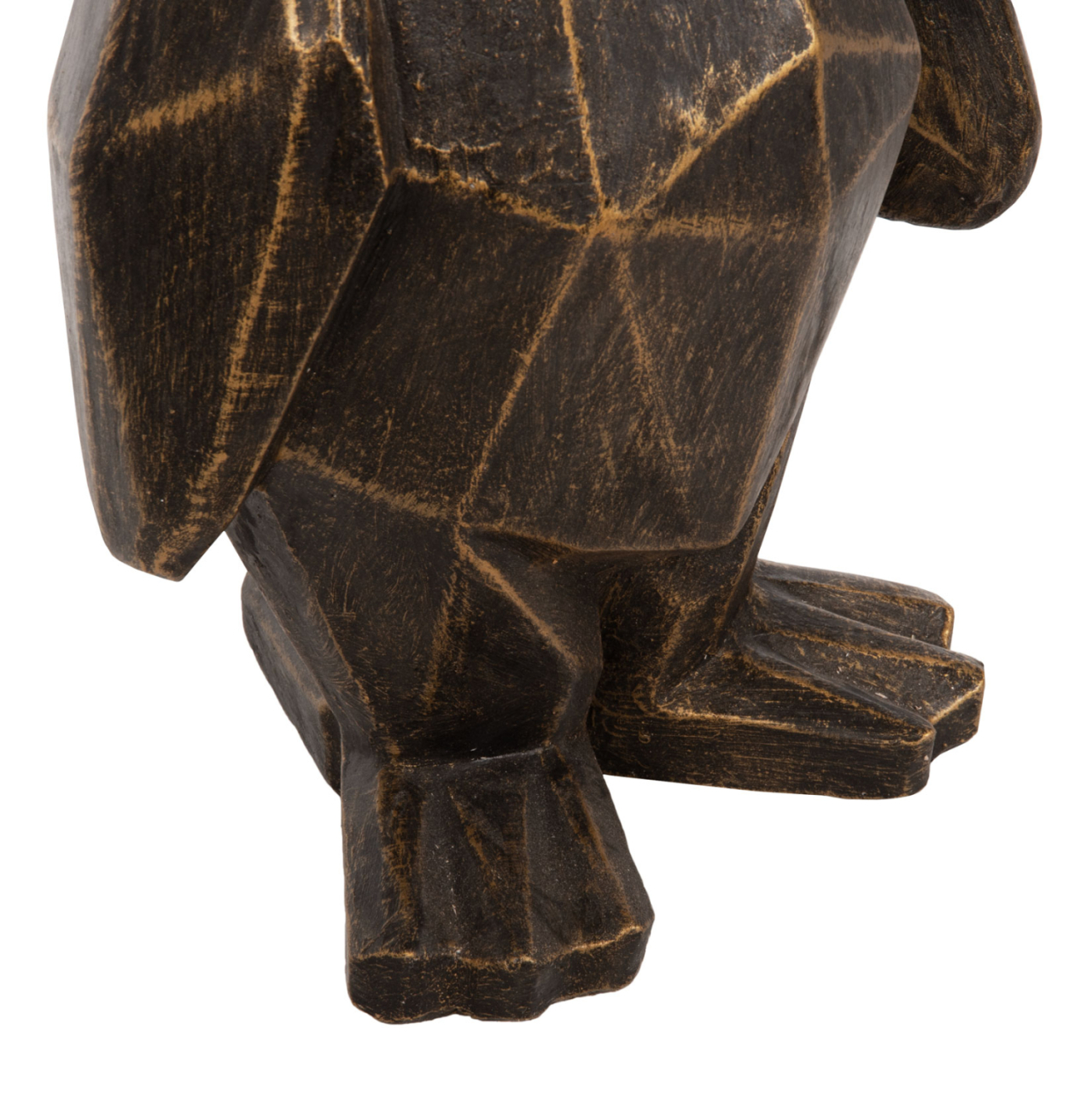 FLOOR DECORATION PENGUIN HM7914 GRC IN BLACK PATINA COLOR WITH GOLD DETAILS 45x45x100Hcm. [8]