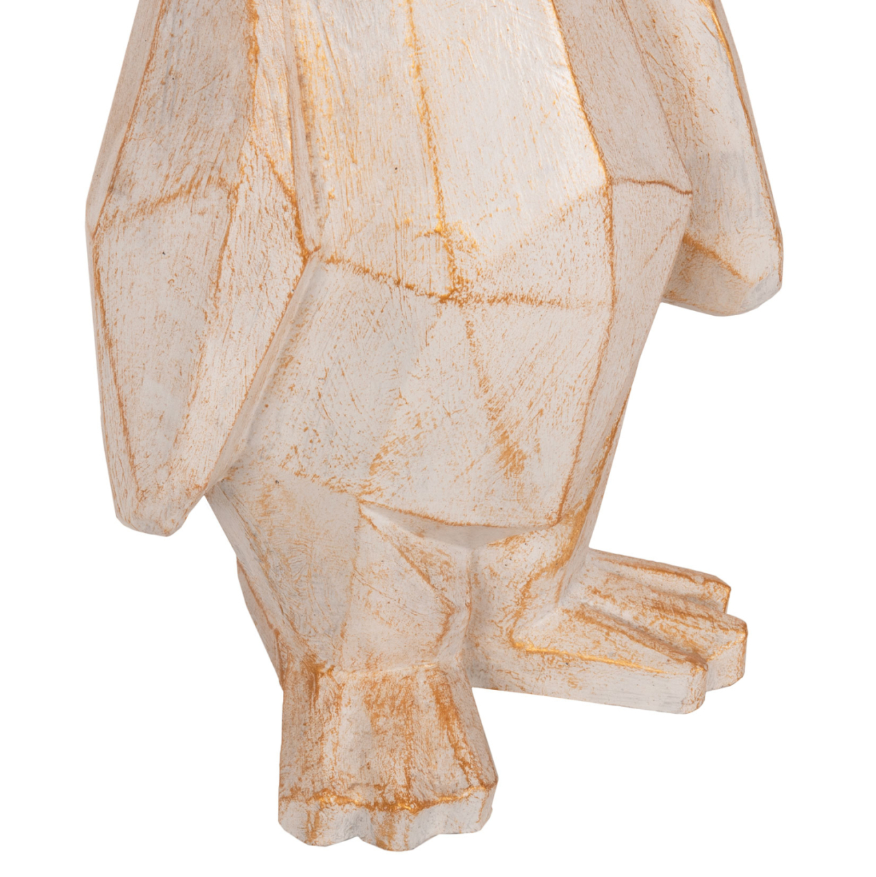 FLOOR DECORATION PENGUIN HM7915 GRC IN WHITE PATINA COLOR WITH GOLD DETAILS 30x20x60Hcm. [8]