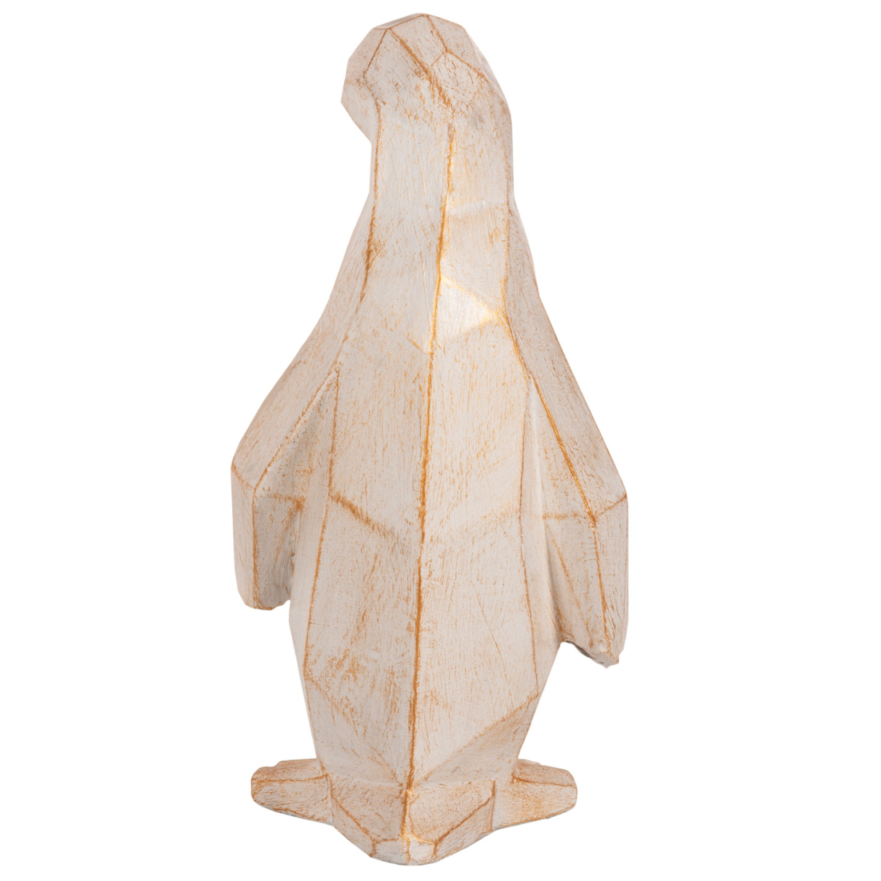 FLOOR DECORATION PENGUIN HM7915 GRC IN WHITE PATINA COLOR WITH GOLD DETAILS 30x20x60Hcm. [6]