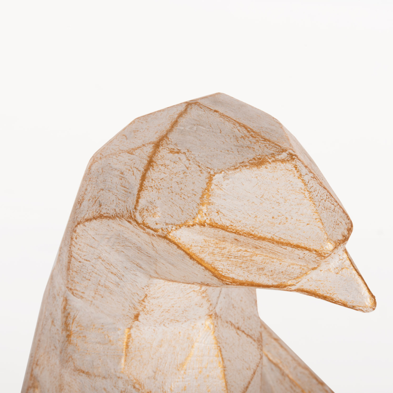 FLOOR DECORATION PENGUIN HM7915 GRC IN WHITE PATINA COLOR WITH GOLD DETAILS 30x20x60Hcm. [7]
