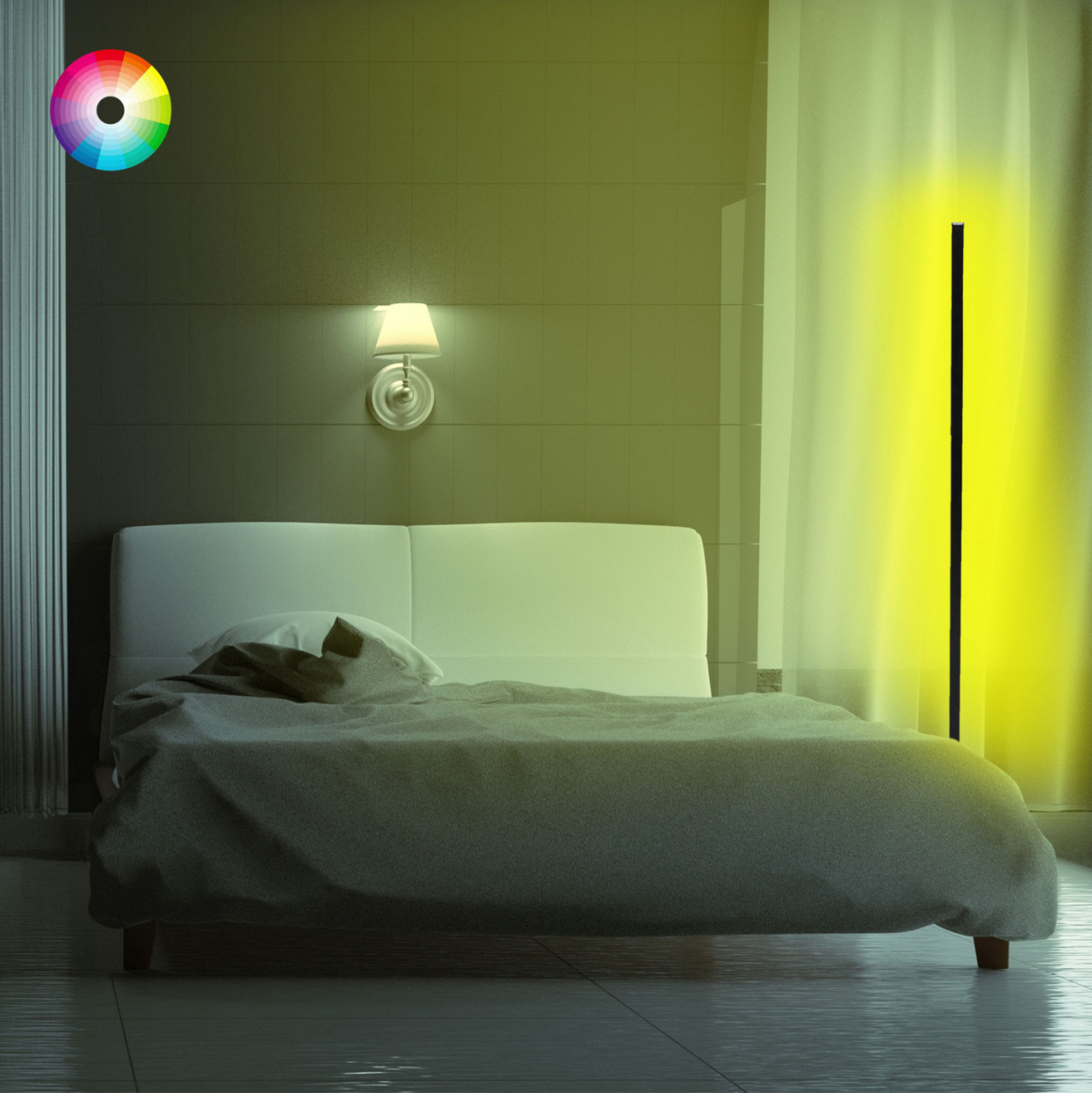 FLOOR LAMP BLACK WITH RGB LED and WIRELESS CONTROL HM7309 30x30x120 cm. [8]
