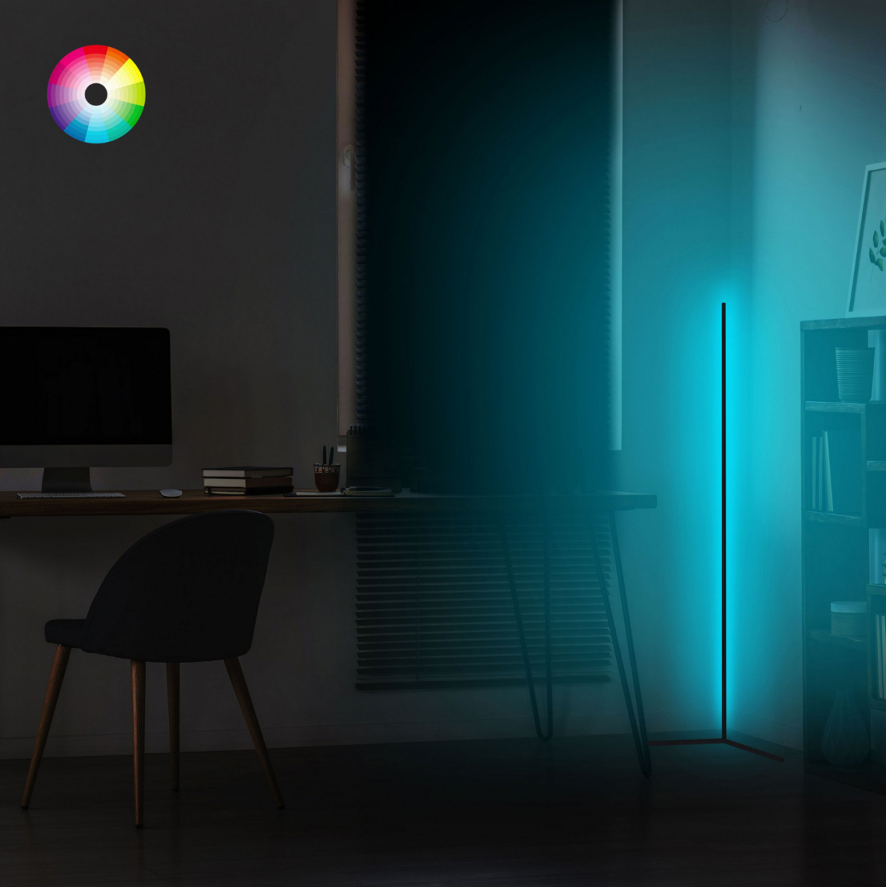 FLOOR LAMP BLACK WITH RGB LED and WIRELESS CONTROL HM7309 30x30x120 cm. [7]