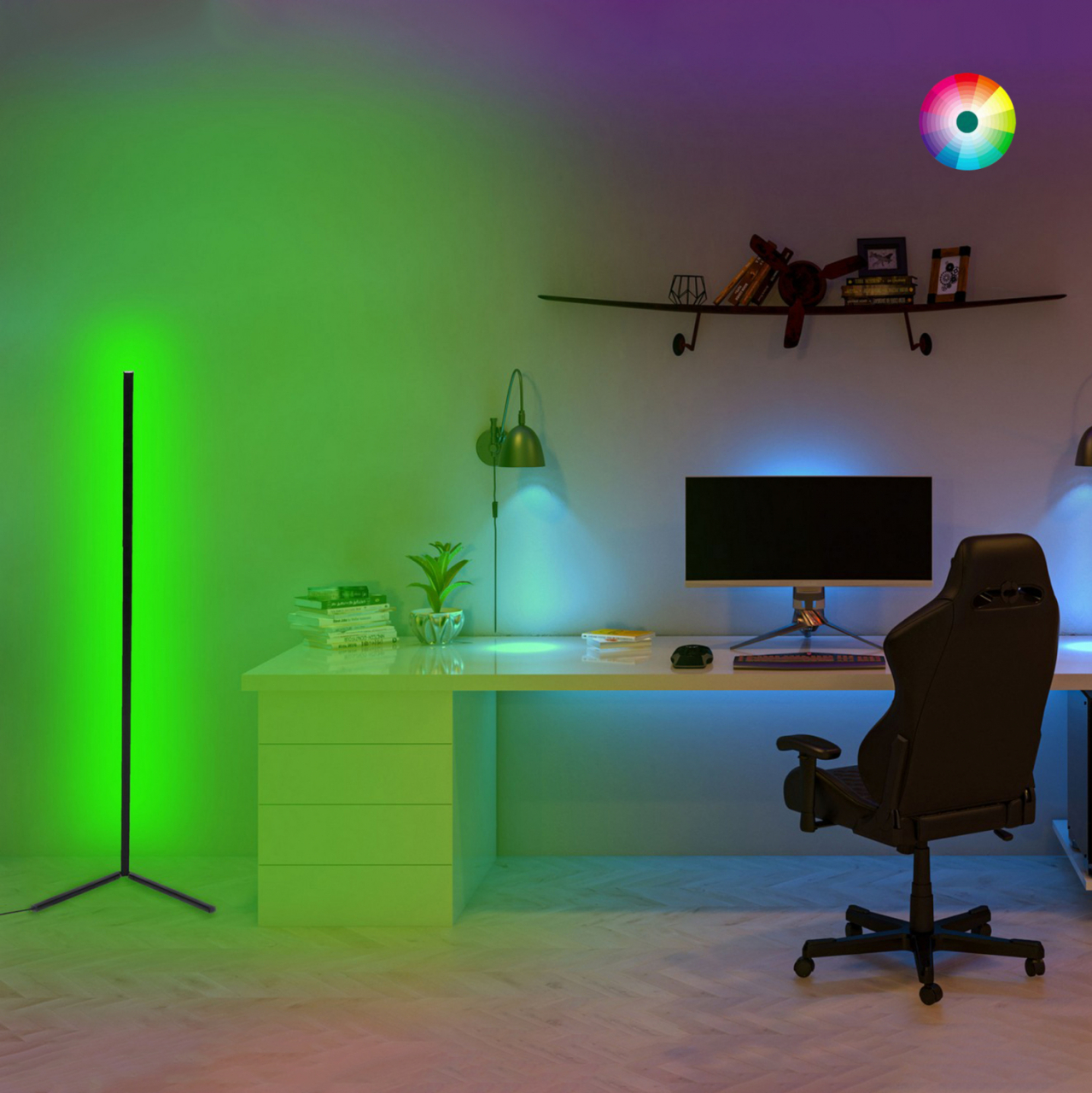 FLOOR LAMP BLACK WITH RGB LED and WIRELESS CONTROL HM7309 30x30x120 cm. [5]