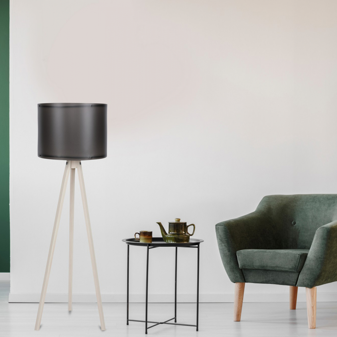 FLOOR LAMP IN ECRU AND BLACK HM7272.17 Φ38x145cm [3]