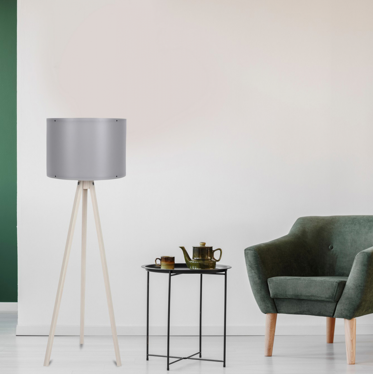 FLOOR LAMP IN ECRU AND GREY HM7272.16 Φ38x145cm [3]