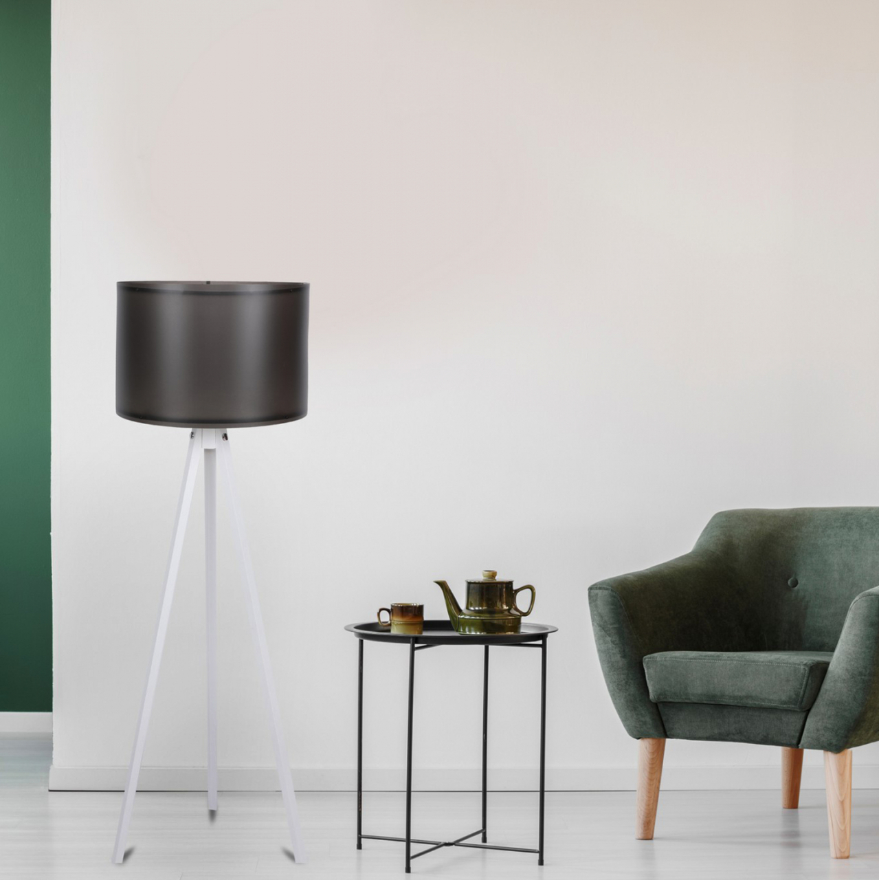FLOOR LAMP IN WHITE AND BLACK HM7272.05 Φ38x145cm [3]
