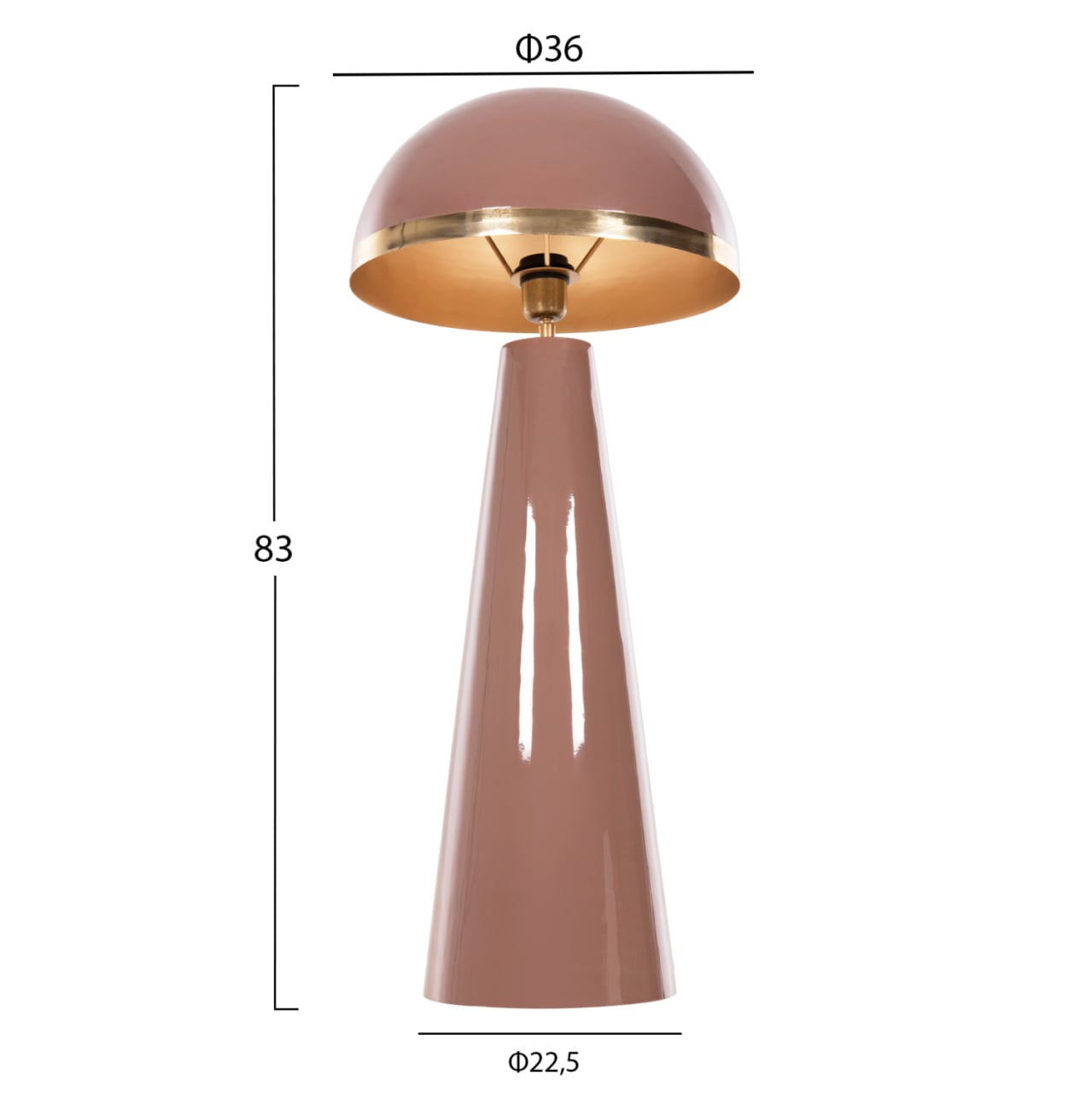 FLOOR LAMP SMUSH HM4257.06 METAL IN SALMON and GOLD-ROTATING CAP Φ36,5x84Hcm. [2]